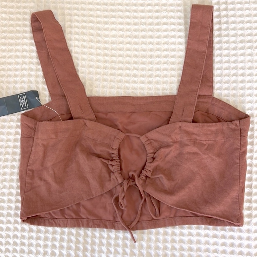 Abercrombie & Fitch Rust Crop Tank Top Linen